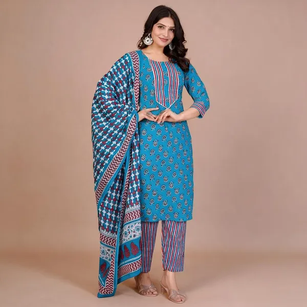 Blue_Printed_Straight_Kurta_Set_For_Women