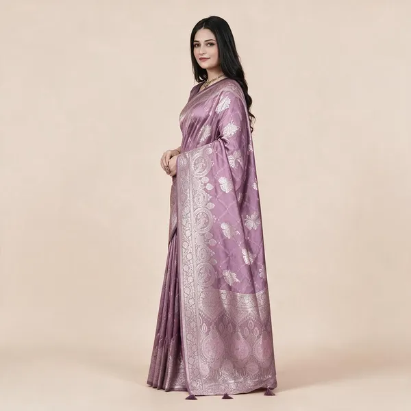 Lavender_Woven_Floral_Paisley_Saree_For_Women