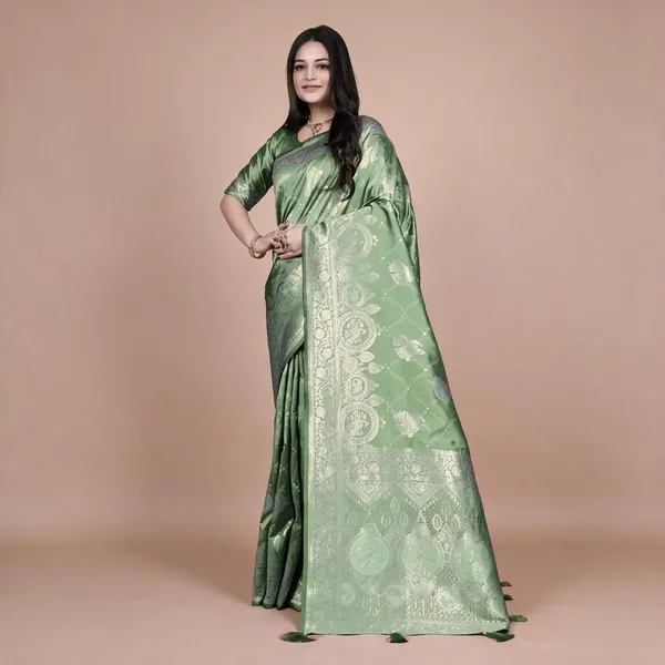 Green_Silk_Woven_Traditional_Saree_For_Women