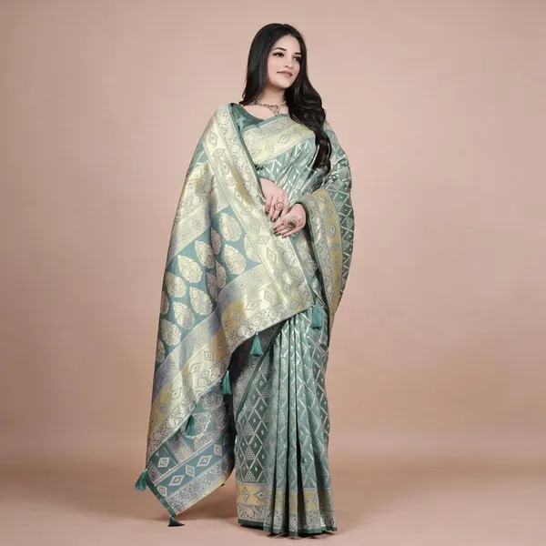Pastel_Green_Woven_Geometric_Floral_Saree_For_Women