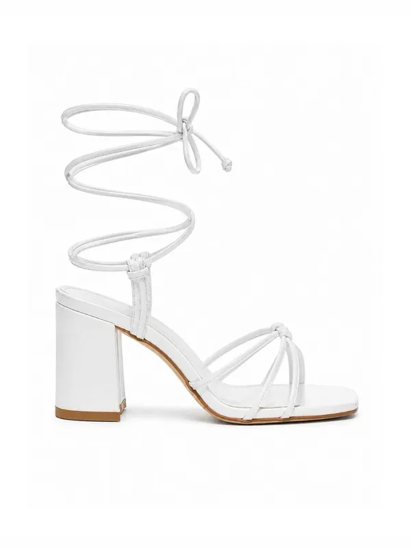 White_Faux_Leather_Lace-Up_Platform_Block_Heel_Sandal_For_Women