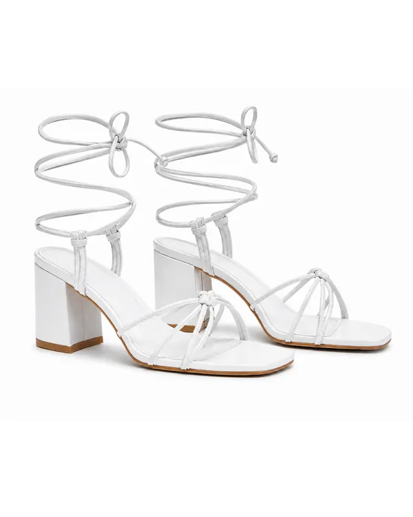 White_Faux_Leather_Lace-Up_Platform_Block_Heel_Sandal_For_Women