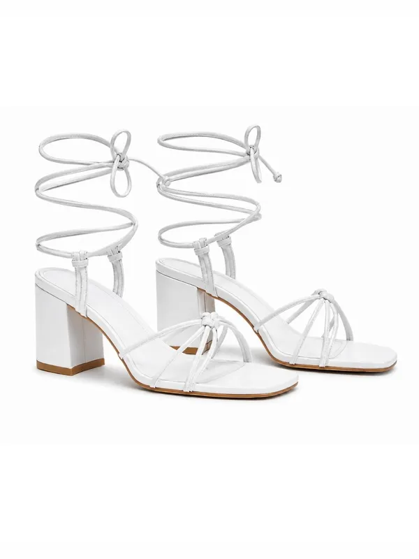 White_Faux_Leather_Lace-Up_Platform_Block_Heel_Sandal_For_Women