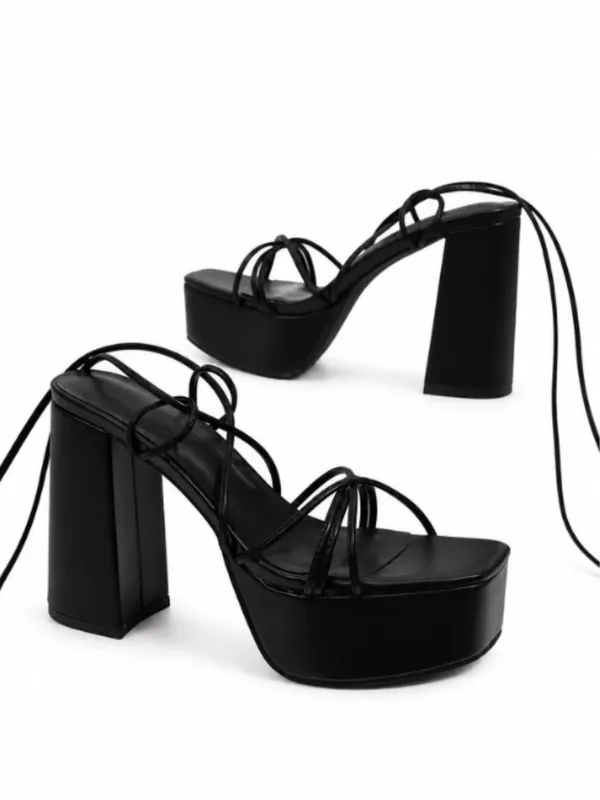 Black_Block_lace_up_chunky_high_heel