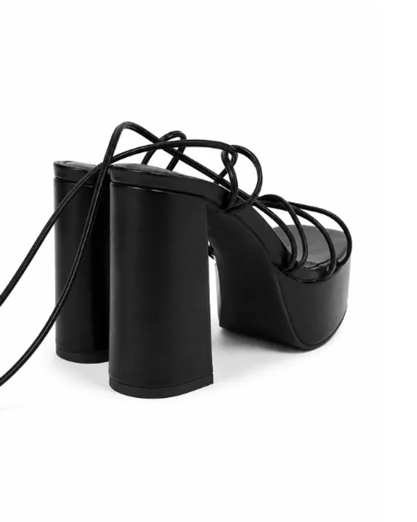 Black_Block_lace_up_chunky_high_heel