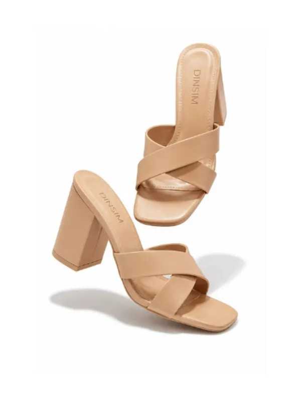 Beige_Faux_Leather_Chunky_Block_Heel_Sandal_For_Women