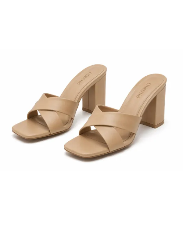 Beige_Faux_Leather_Chunky_Block_Heel_Sandal_For_Women