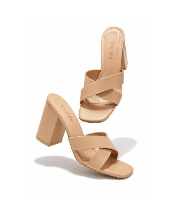 Beige_Faux_Leather_Chunky_Block_Heel_Sandal_For_Women