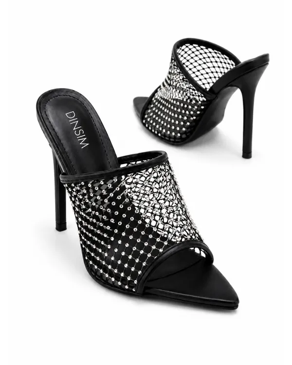 Black_Mesh_Crystal_Embellished_Stiletto_Mule_Heels_For_Women