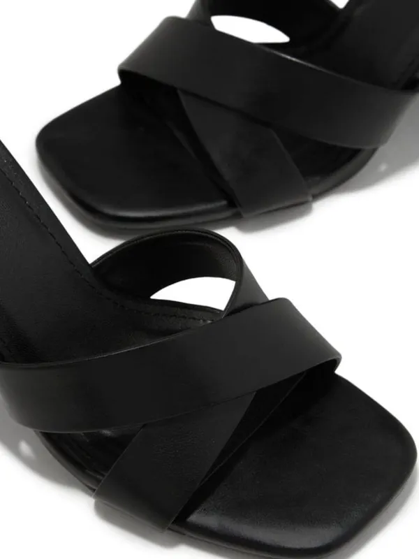 Black_Faux_Leather_Chunky_Block_Heel_Sandal_For_Women