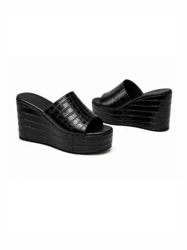 Black_Faux_Leather_Croc_High_Platform_Wedge_Slip-On_Mule_For_Women