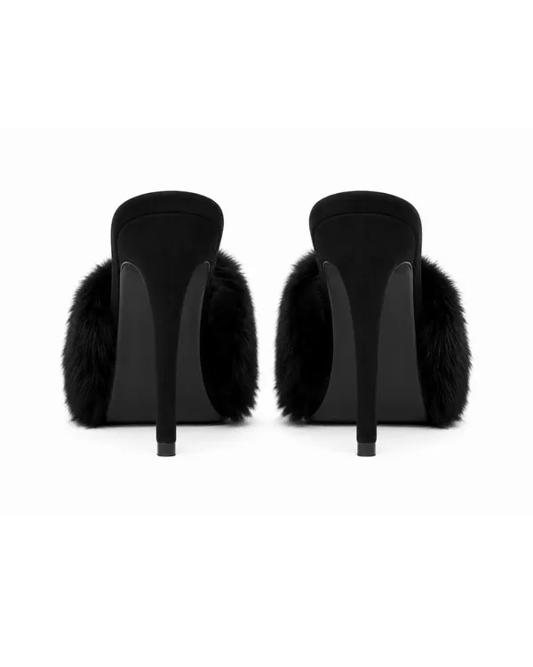 Black_Faux_Fur_Slim_Stiletto_Mule_Sandal_For_Women