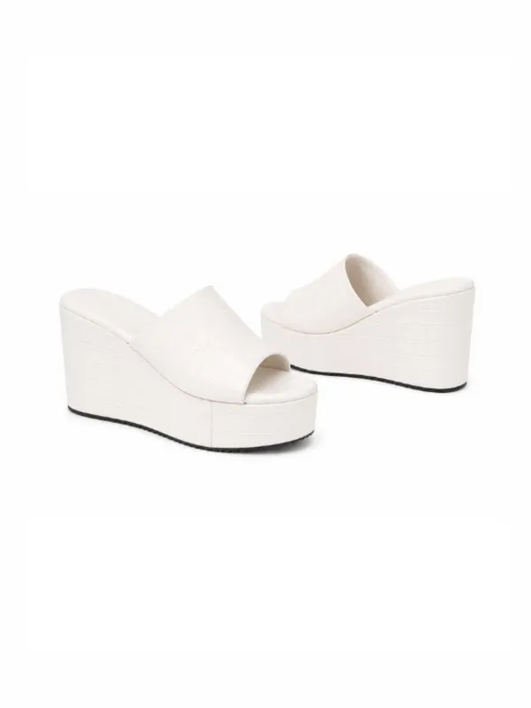 White_Faux_Leather_High_Platform_Wedge_Peep-Toe_Mule_For_Women
