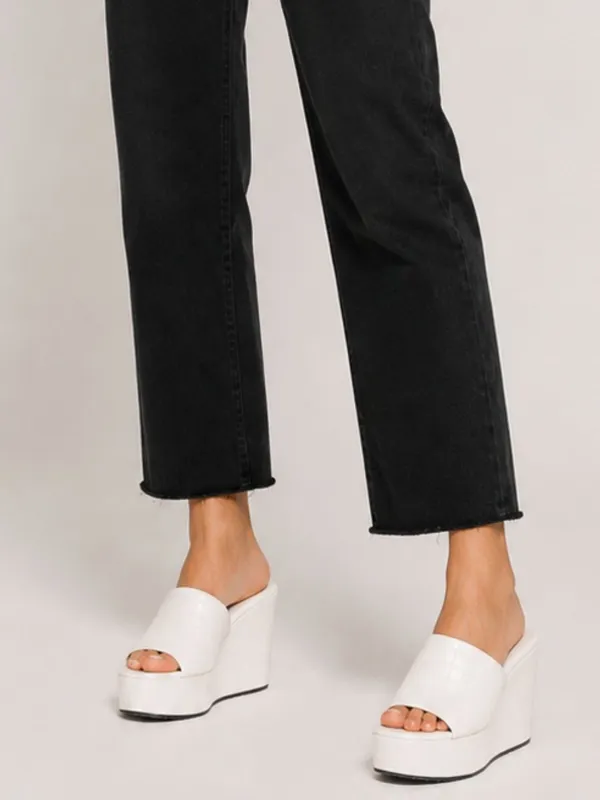 White_Faux_Leather_High_Platform_Wedge_Peep-Toe_Mule_For_Women