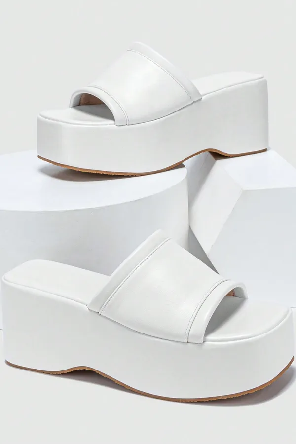 White_Faux_Leather_High_Platform_Wedge_Slip-On_Mule_For_Women