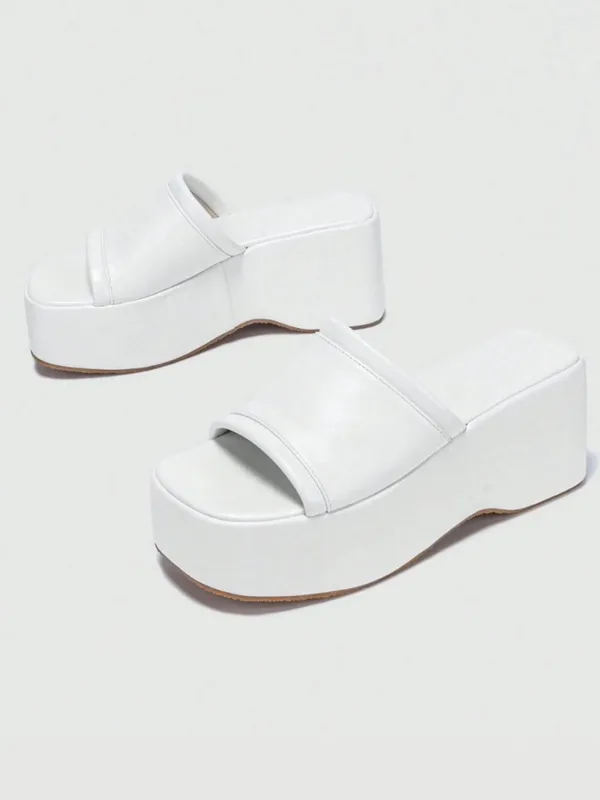 White_Faux_Leather_High_Platform_Wedge_Slip-On_Mule_For_Women