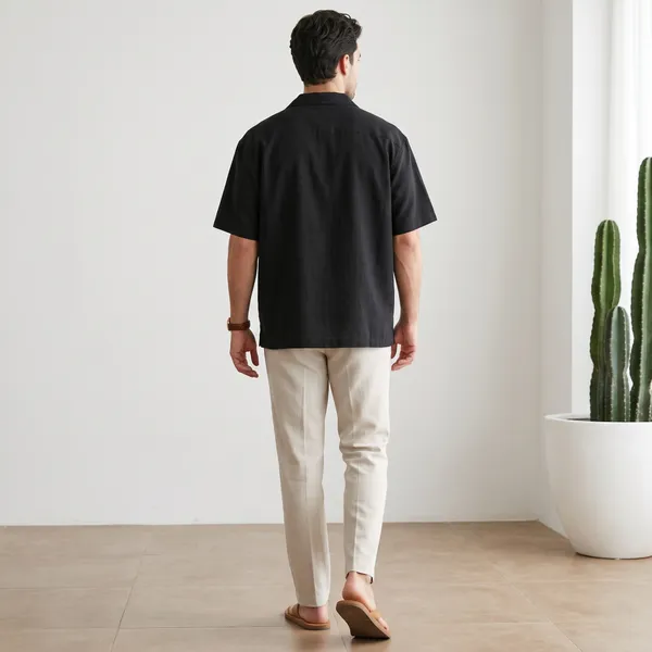 Black_Regular_Fit_Short_Sleeve_Shirt_for_Men