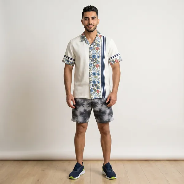 Grey_Tie_Dye_Casual_Shorts_for_Men