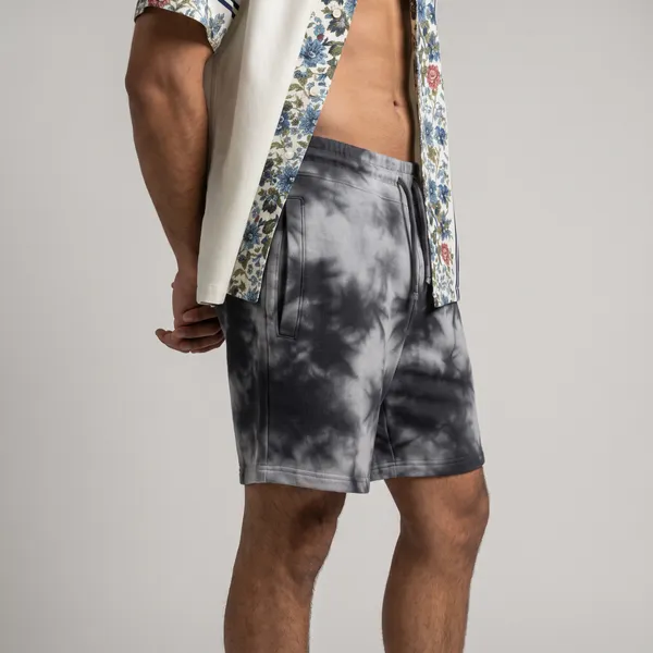 Grey_Tie_Dye_Casual_Shorts_for_Men