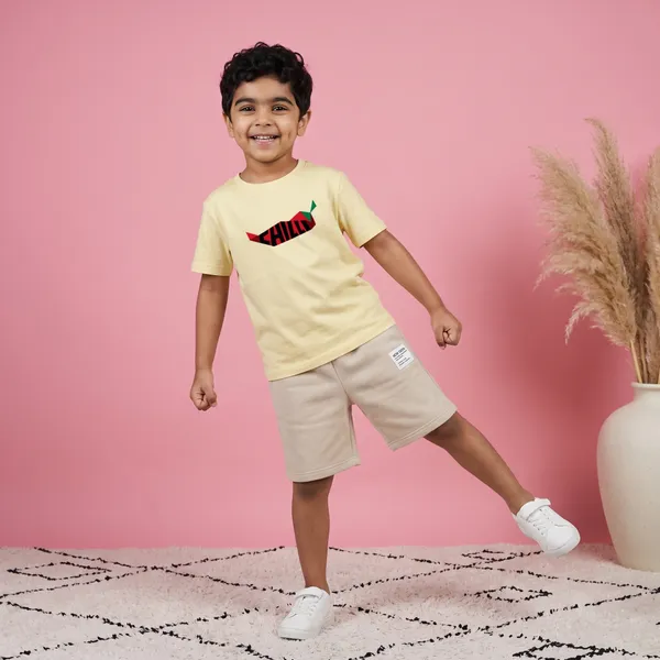 Yellow_Graphic_T-Shirt_And_Shorts_Set_for_Boys