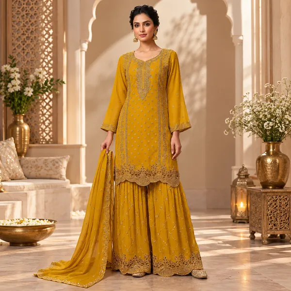 Yellow_Zari_Work_Gharara_Set_For_Women