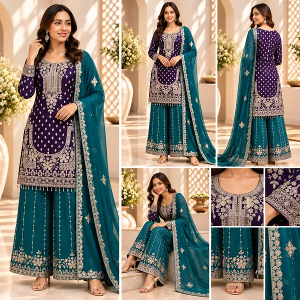 Purple_With_Rama_Green_Plazo_Set_For_Women_