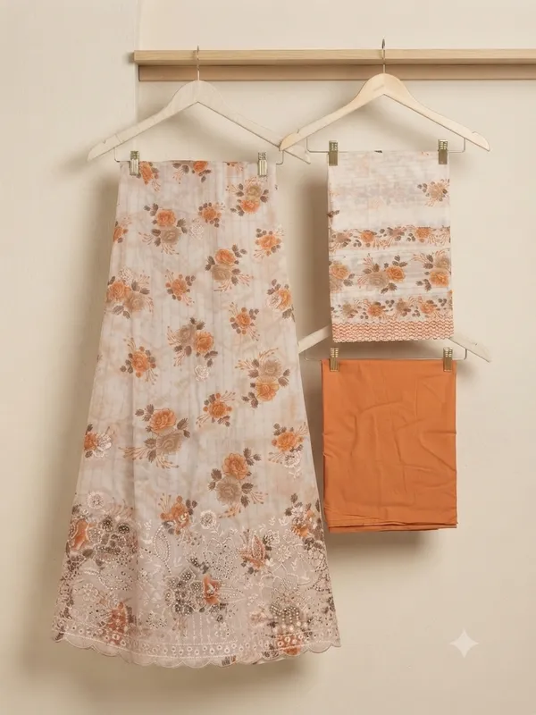 White_Cotton_Unstitched_Kurta_Set_For_women