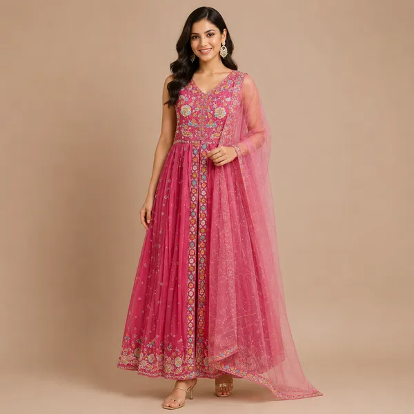 Pink_Vichitra_Kurta_Set_For_Women