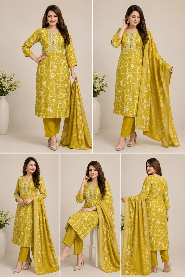 Yellow_Green_Cotton_Kurta_Set_For_Women