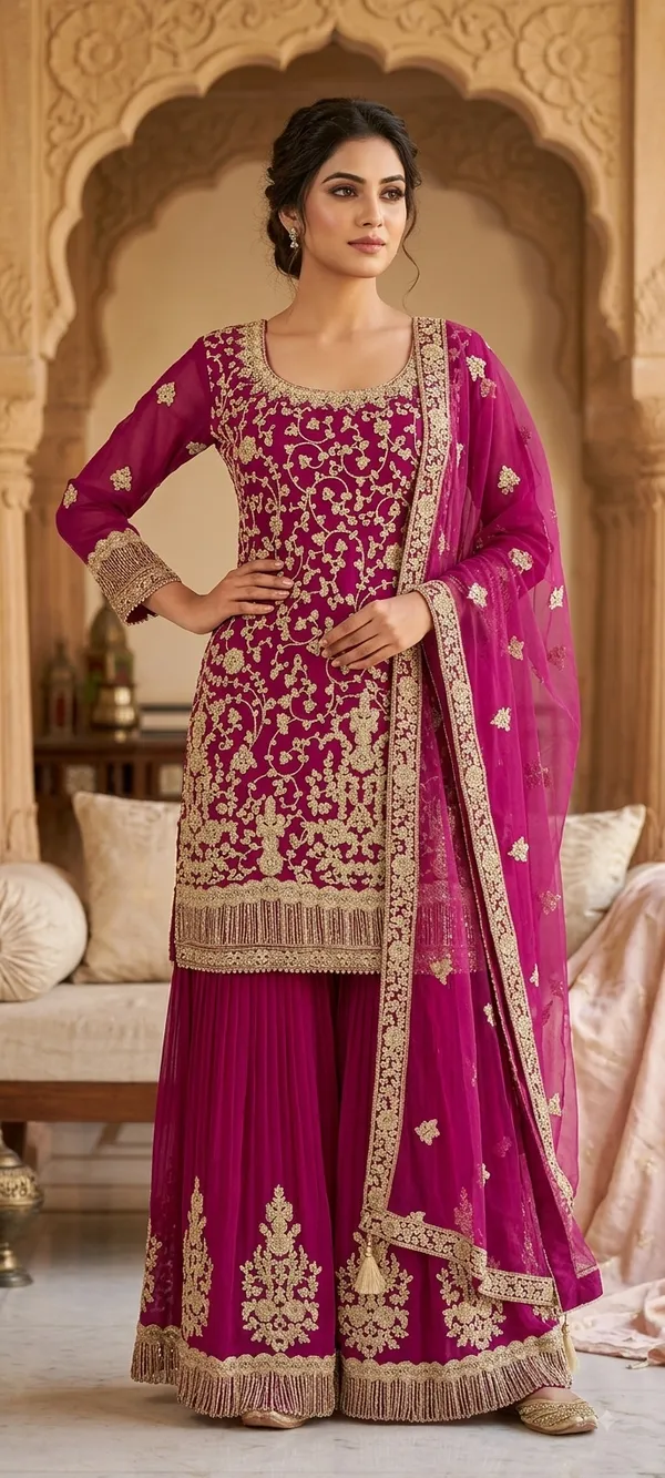 Wine_Cotton_Kurta_Set_For_Women