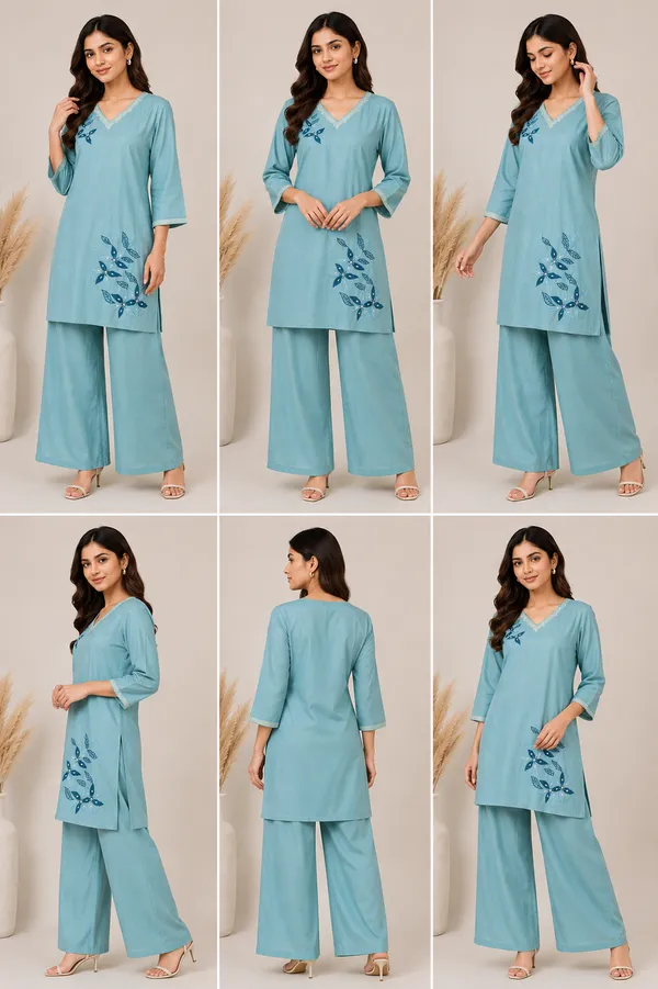 Blue_Cotton_Co-Ord_Set_For_Women