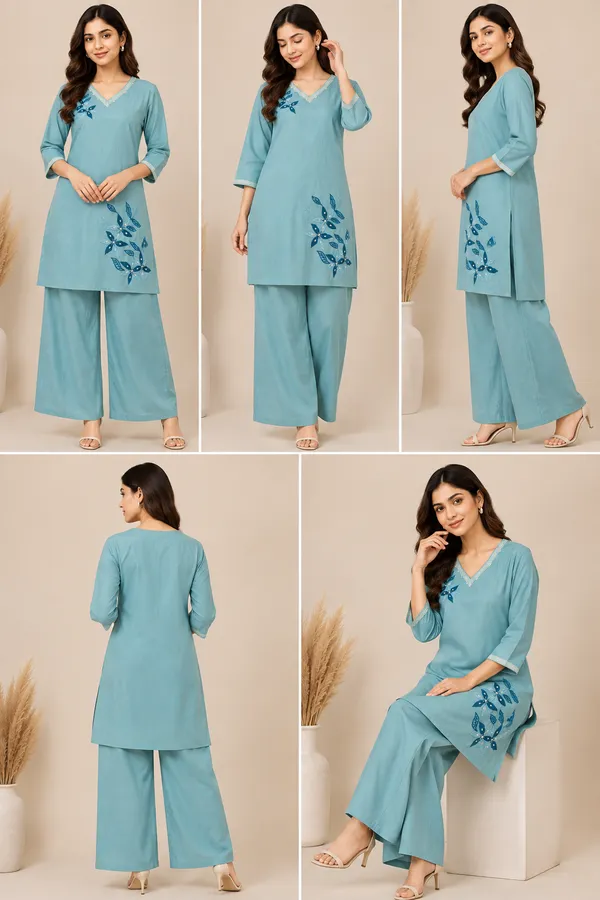Blue_Cotton_Co-Ord_Set_For_Women