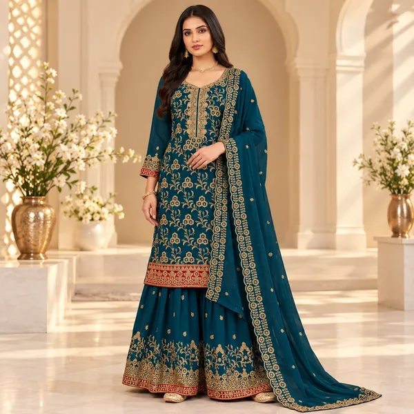 T.Blue_Zari_Work_Gharara_Set_For_Women