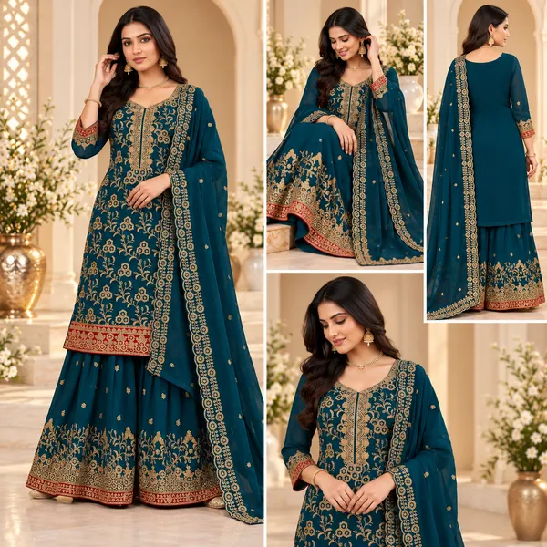 T.Blue_Zari_Work_Gharara_Set_For_Women