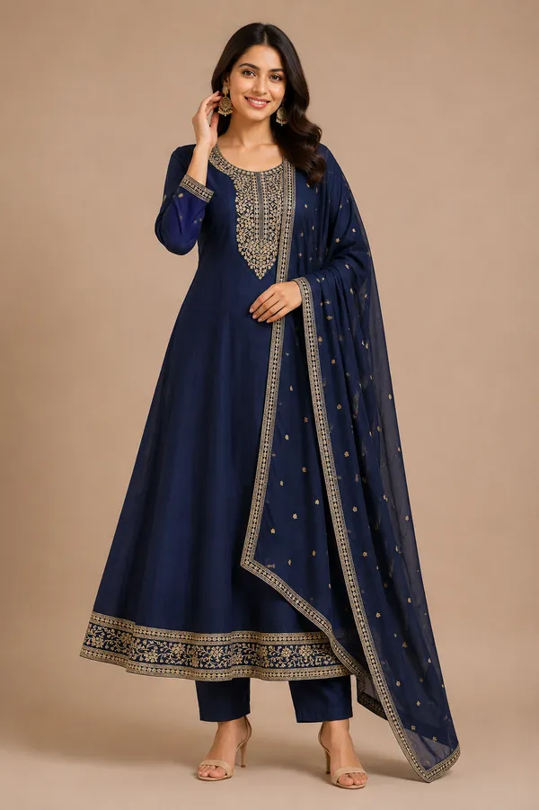 Blue_Cotton_Kurta_Set_For_Women