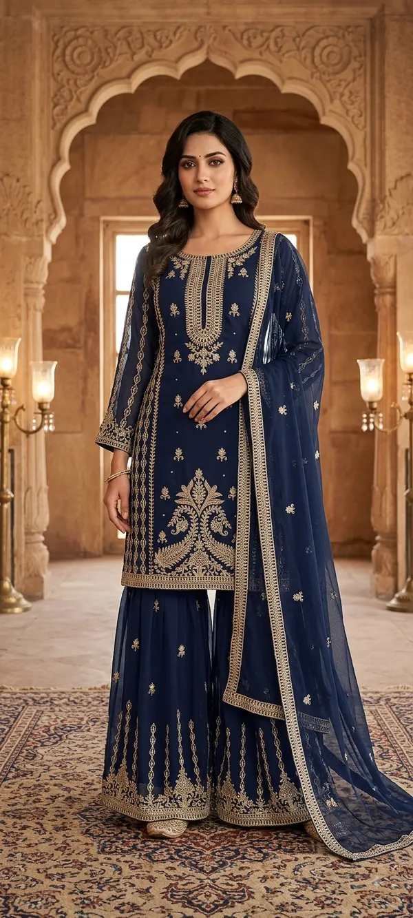 Blue_Cotton_Kurta_Set_For_Women