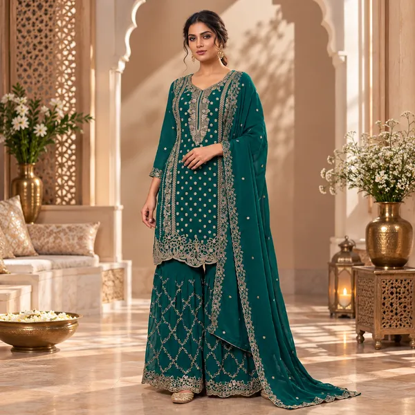 Rama_Green_Zari_Work_Gharara_Set_For_Women