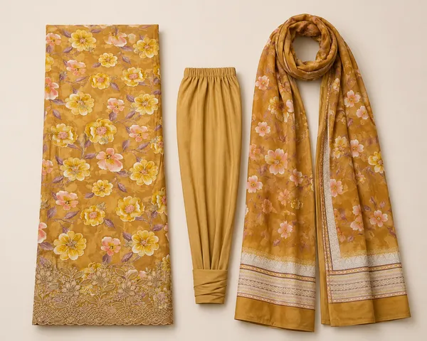 Mustard_Cotton_Floral_Print_Unstitched_Churidar_Set_For_Women