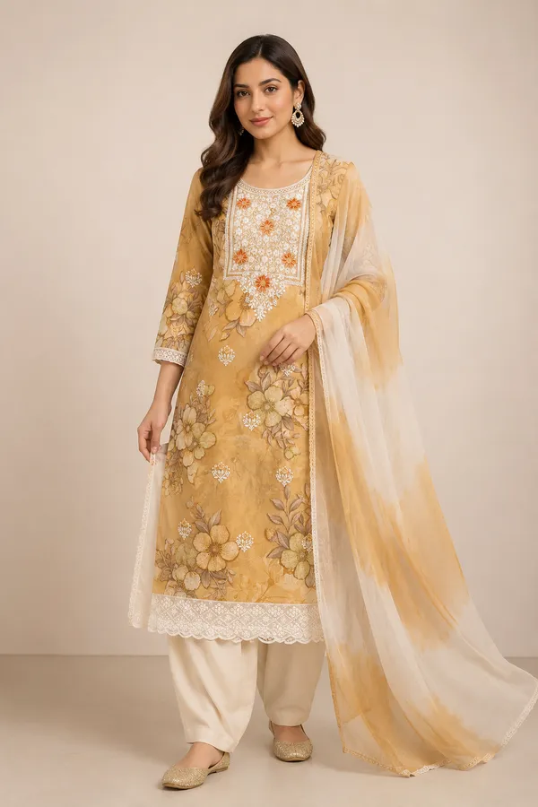 Beige_Cotton_Unstitched_Kurta_Set_For_women