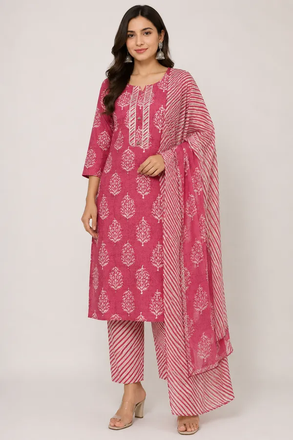 Pink_Cotton_Co-Ord_Set_For_Women