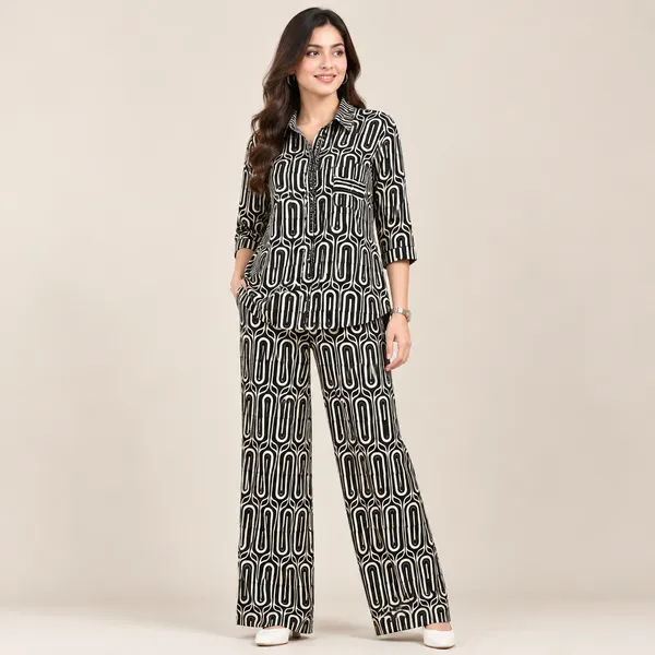 Black_And_White_Printed_Cord_Set_For_Women