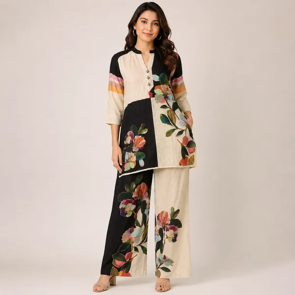 Black_And_White_Printed__Cord_Set_For_Women