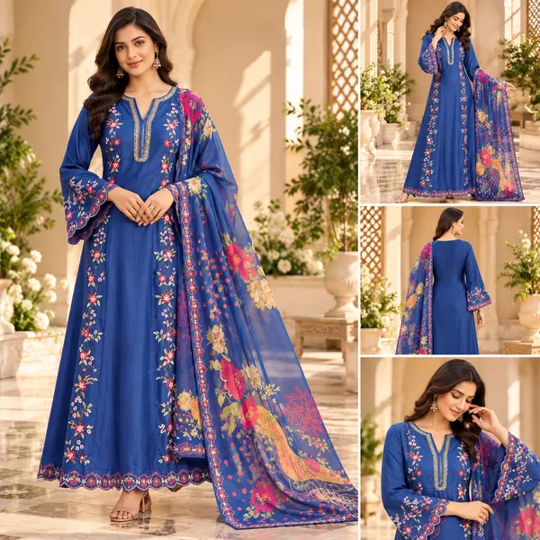 Blue_Embroided_Pakistani_Satin_Cotton_Suit_For_Women