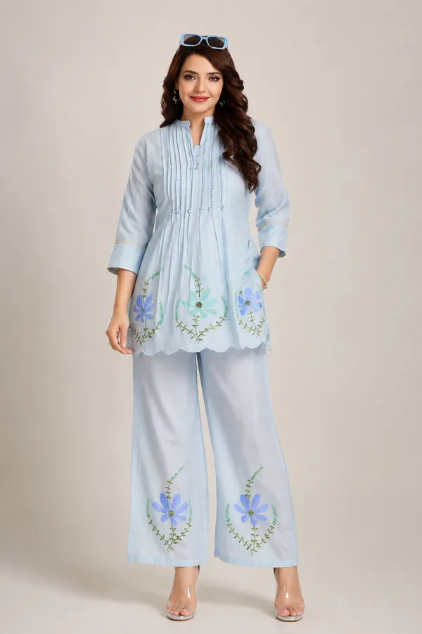 Blue_Cotton_Kurta_Set_For_Women