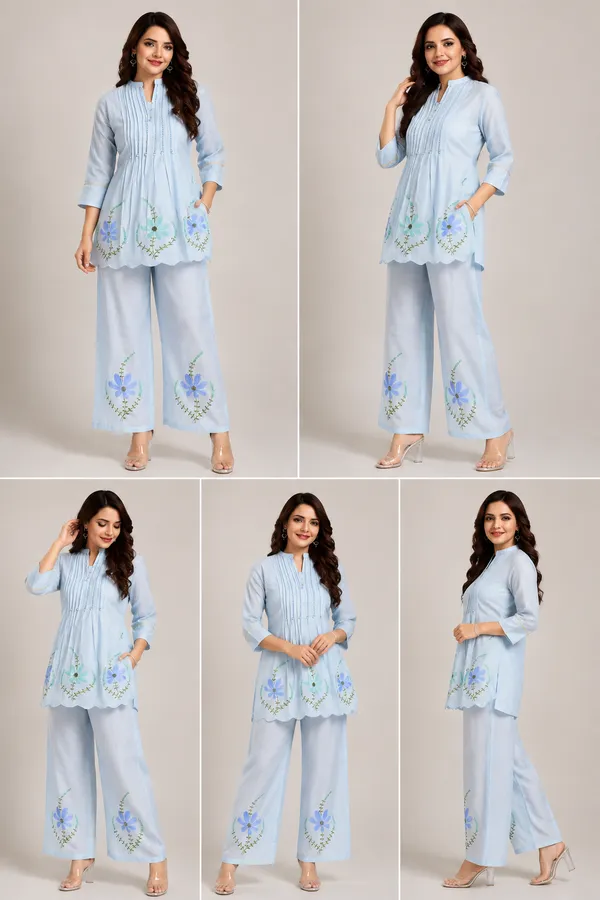 Blue_Cotton_Kurta_Set_For_Women