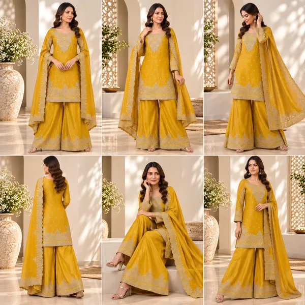 Yellow_Silk_Plazo_Set_For_Women