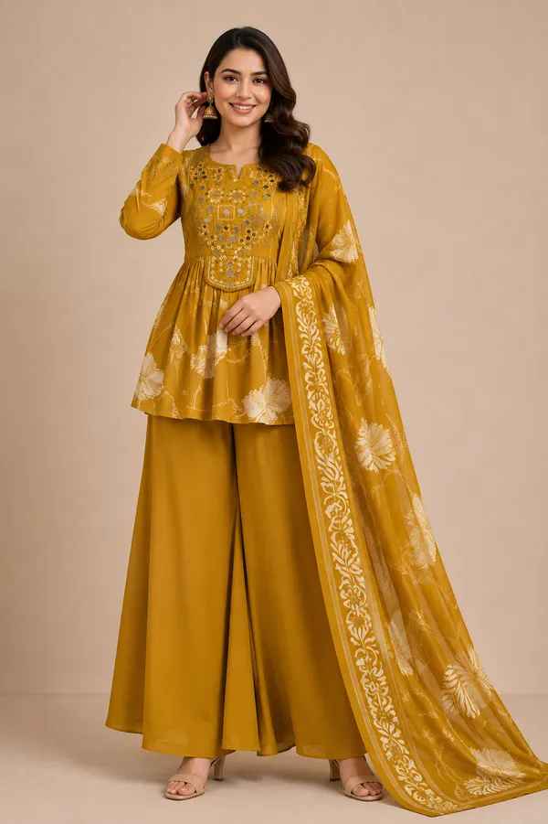 Yellow_Cotton_Kurta_Set_For_Women