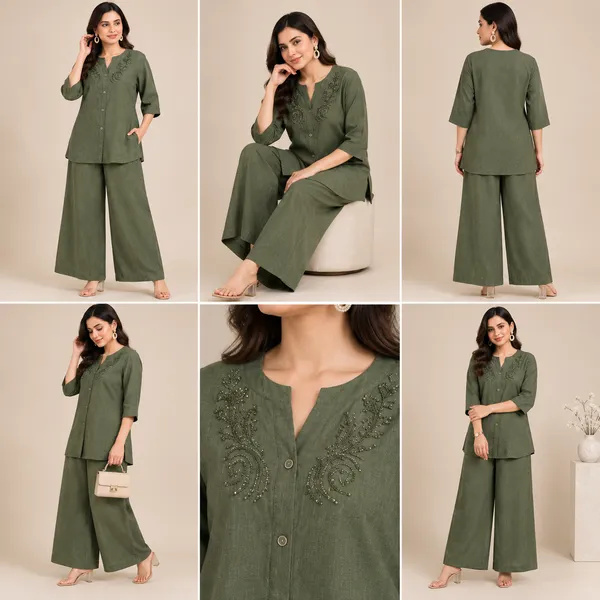 Green_Cotton_Co-Ord_Set_For_Women