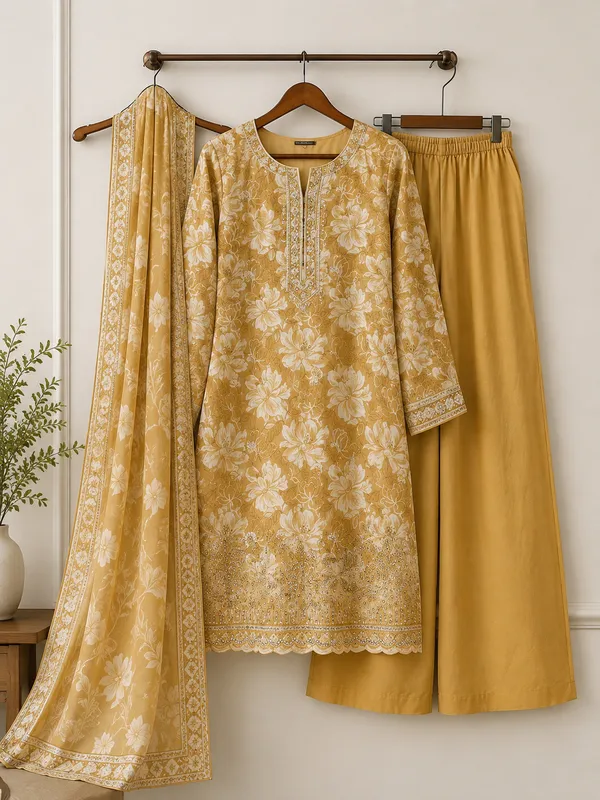 Mustard_Cotton_Unstitched_Kurta_Set_For_women