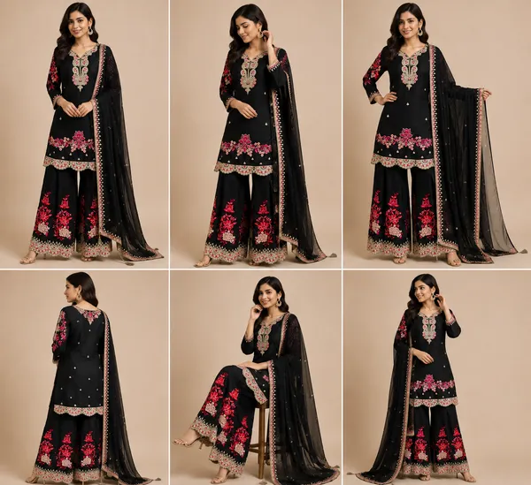 Black_Georgette_Kurta_Set_For_Women